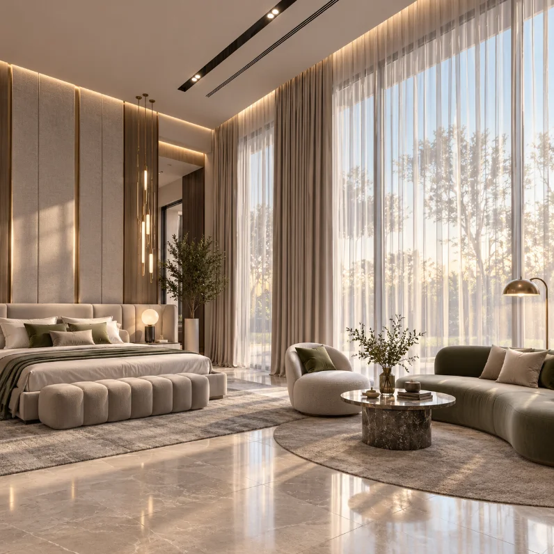 custom sheer curtain design villa jumeirah