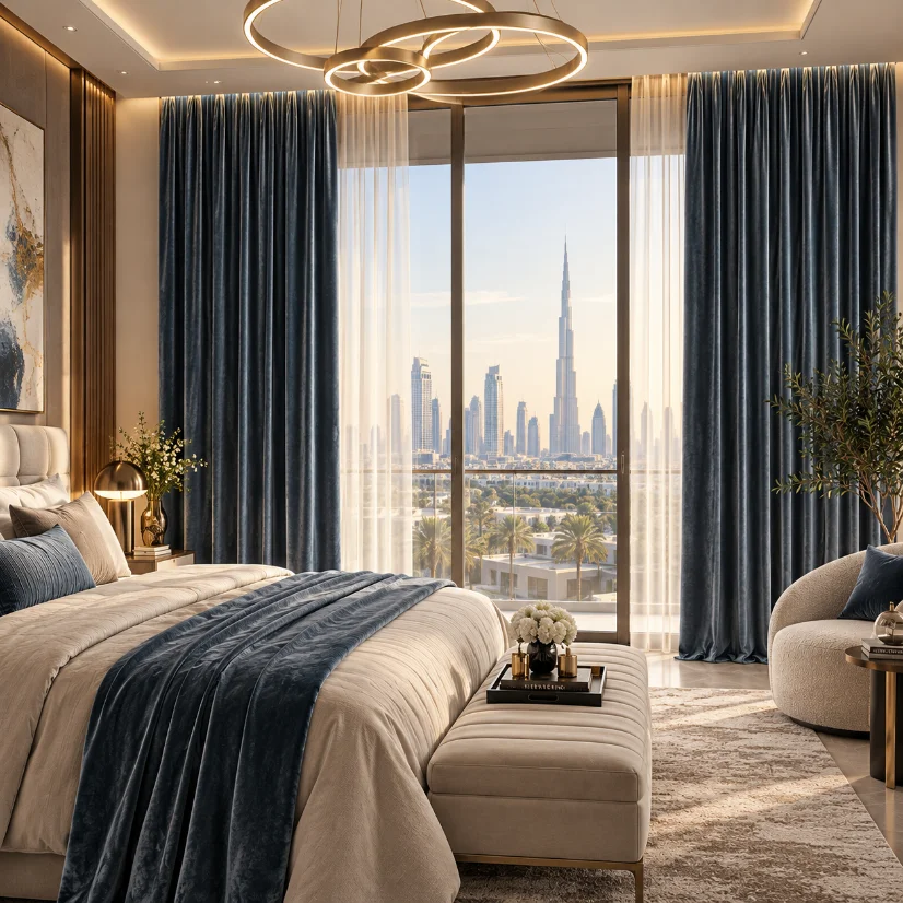 custom velvet curtain supplier Dubai