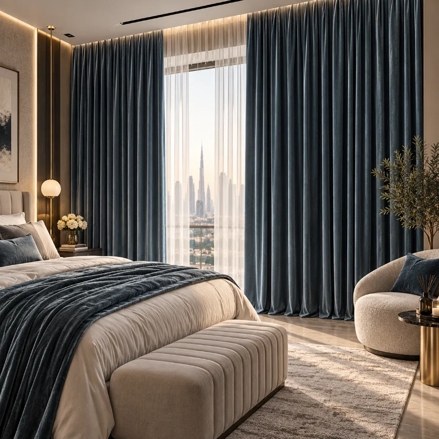 custom velvet curtains Dubai