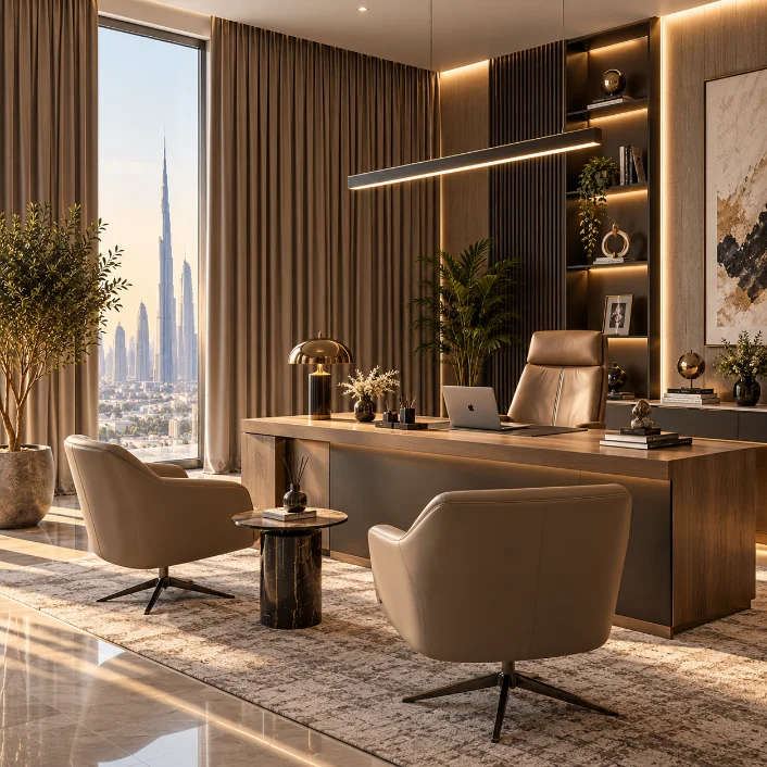 elegant office curtains dubai