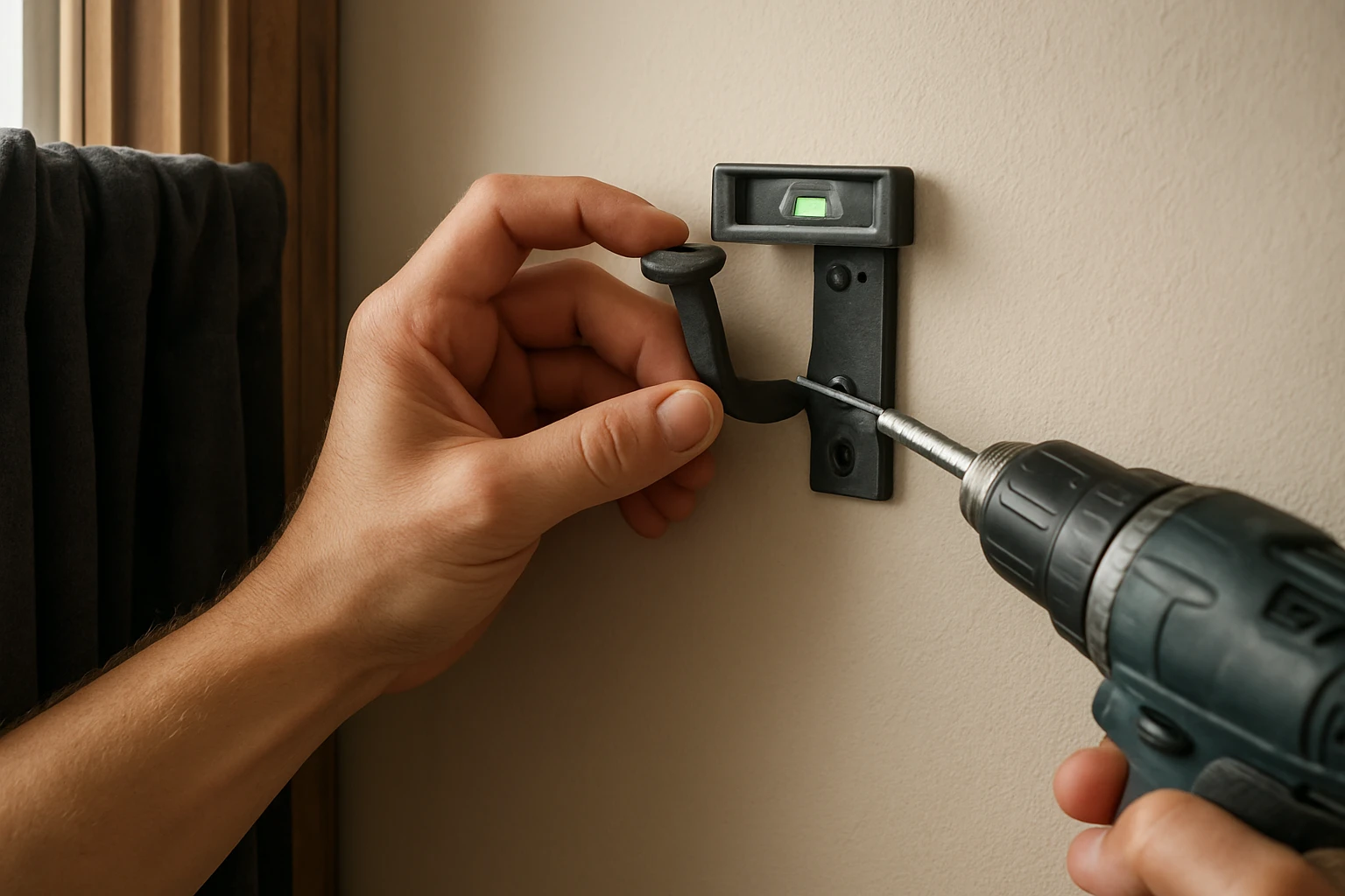 Heavy curtain rod installation