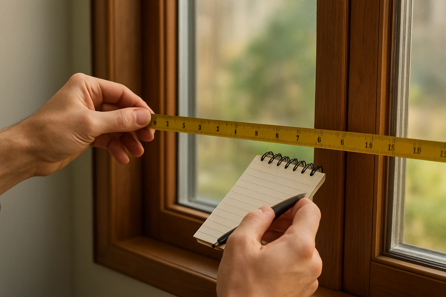Measuring window for curtains