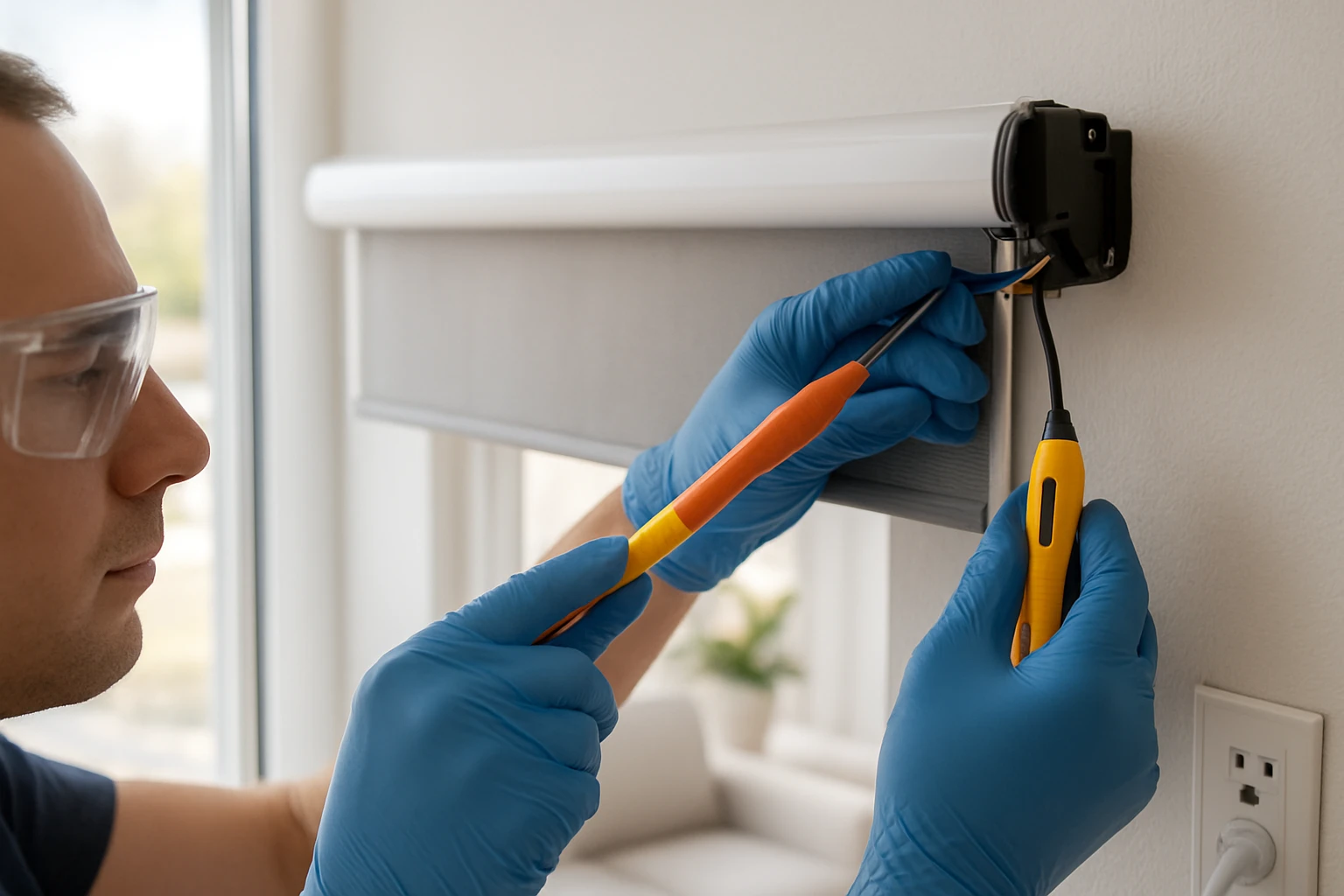 Motorized blinds power test before removal
