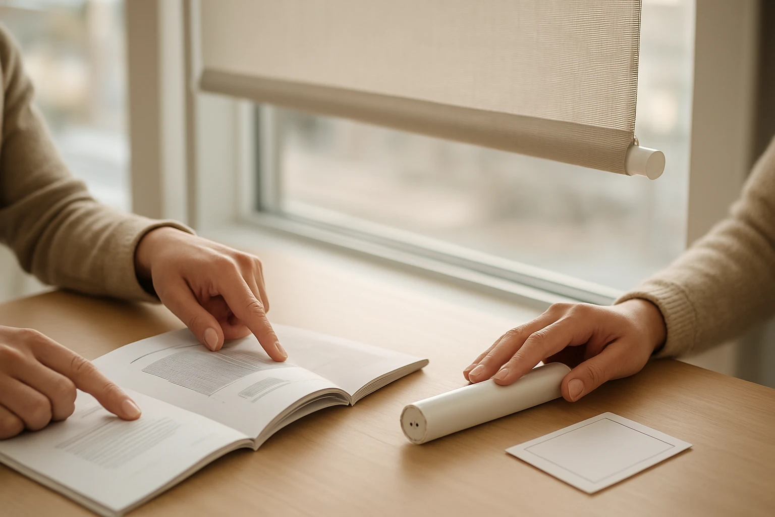 Motorized blinds showroom consultation
