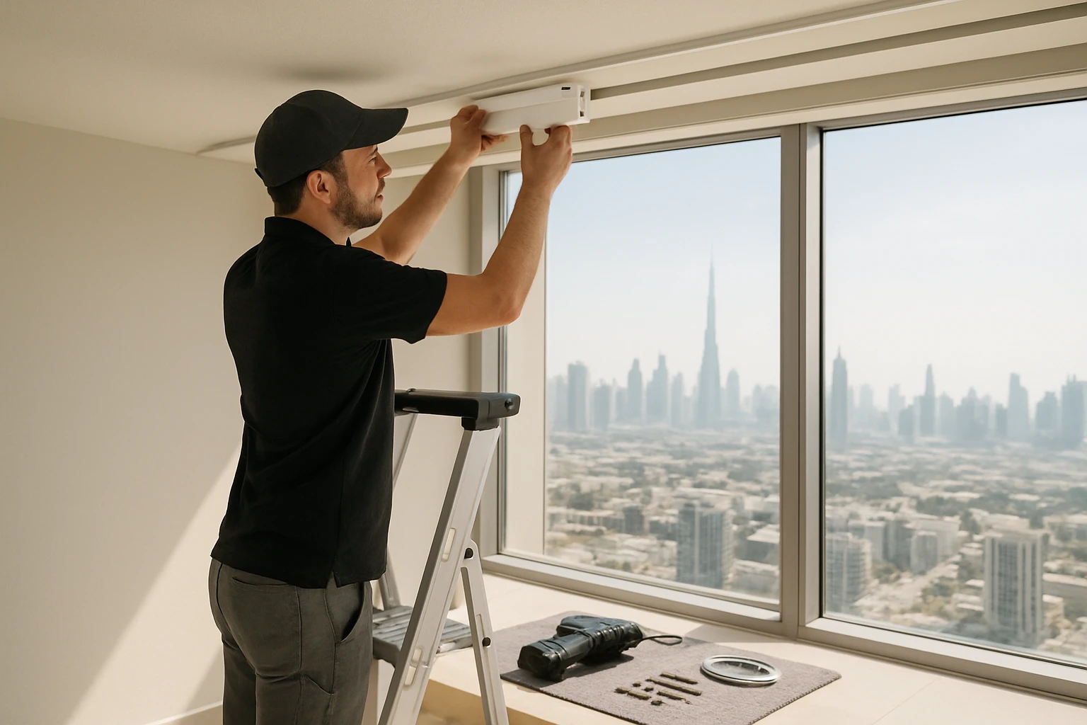 Motorized curtains installation in Dubai