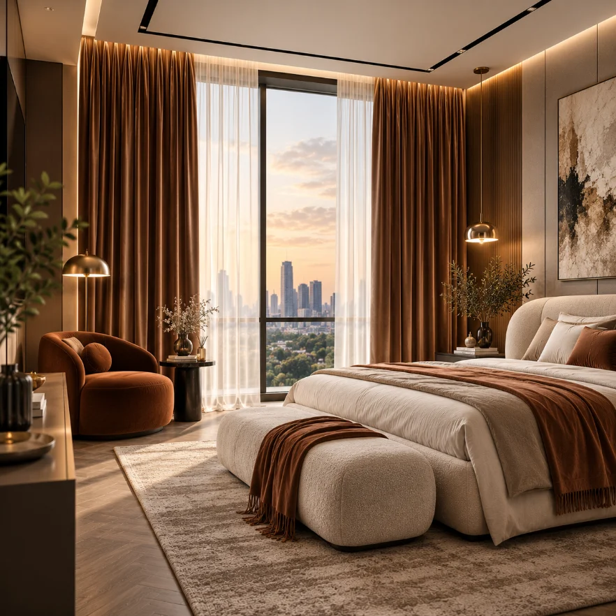 motorized velvet curtains Dubai
