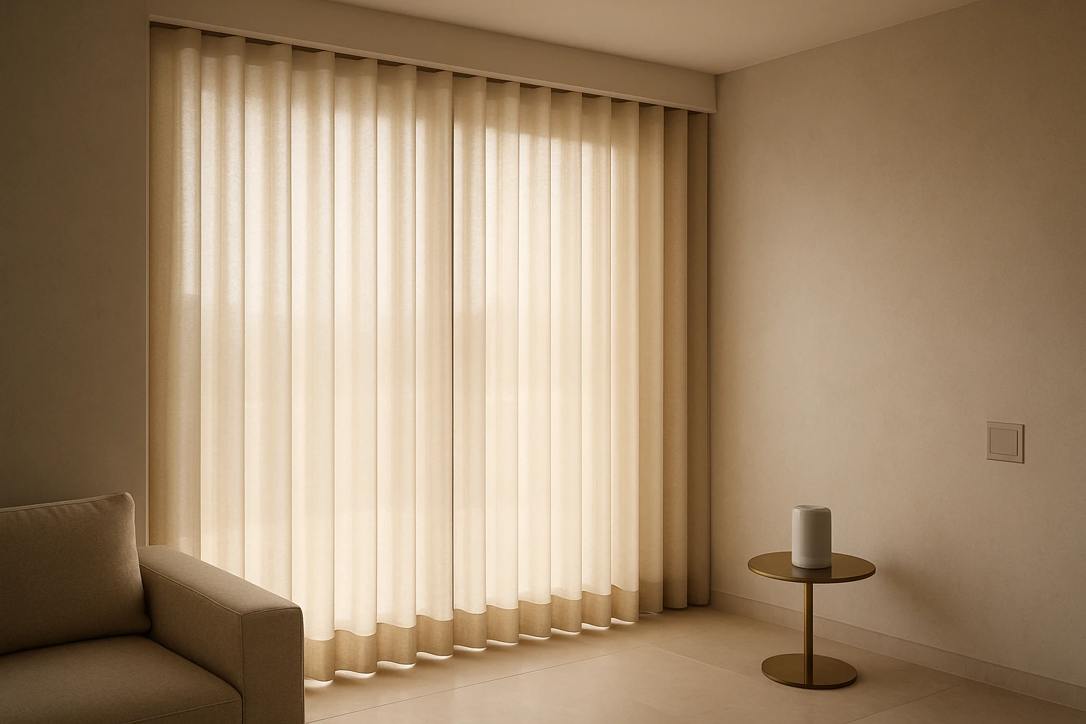 Motorized wave curtains in Dubai villa