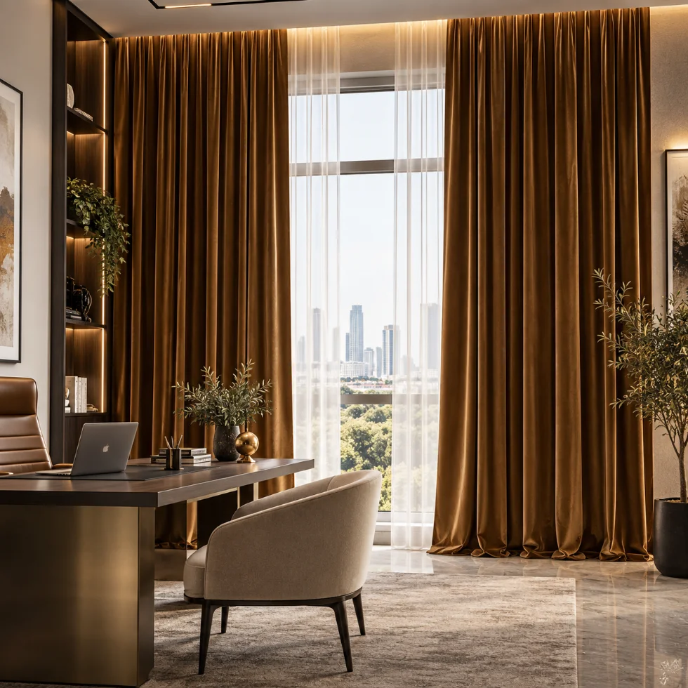 office velvet curtains in Dubai