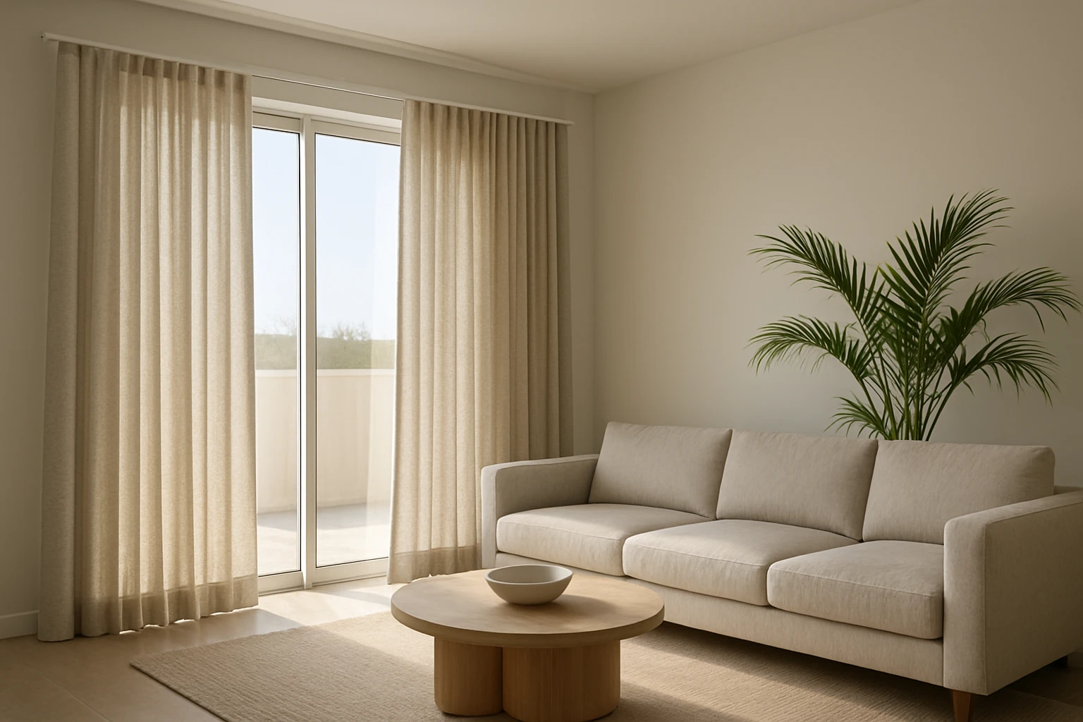 Pencil pleat curtains in Dubai family room