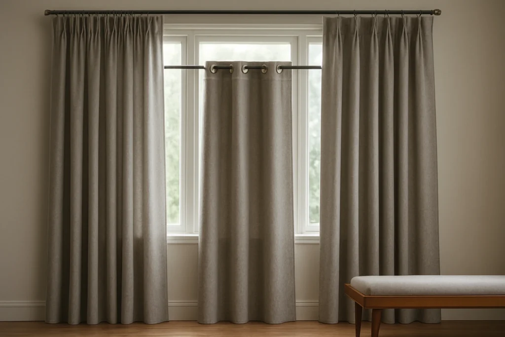 Pencil pleat eyelet pinch pleat curtains