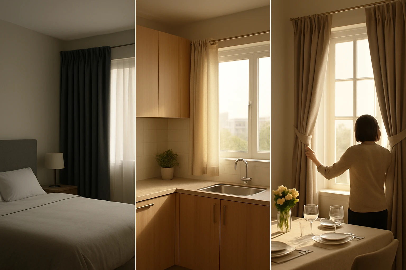 Pencil pleat eyelet pinch pleat curtains
