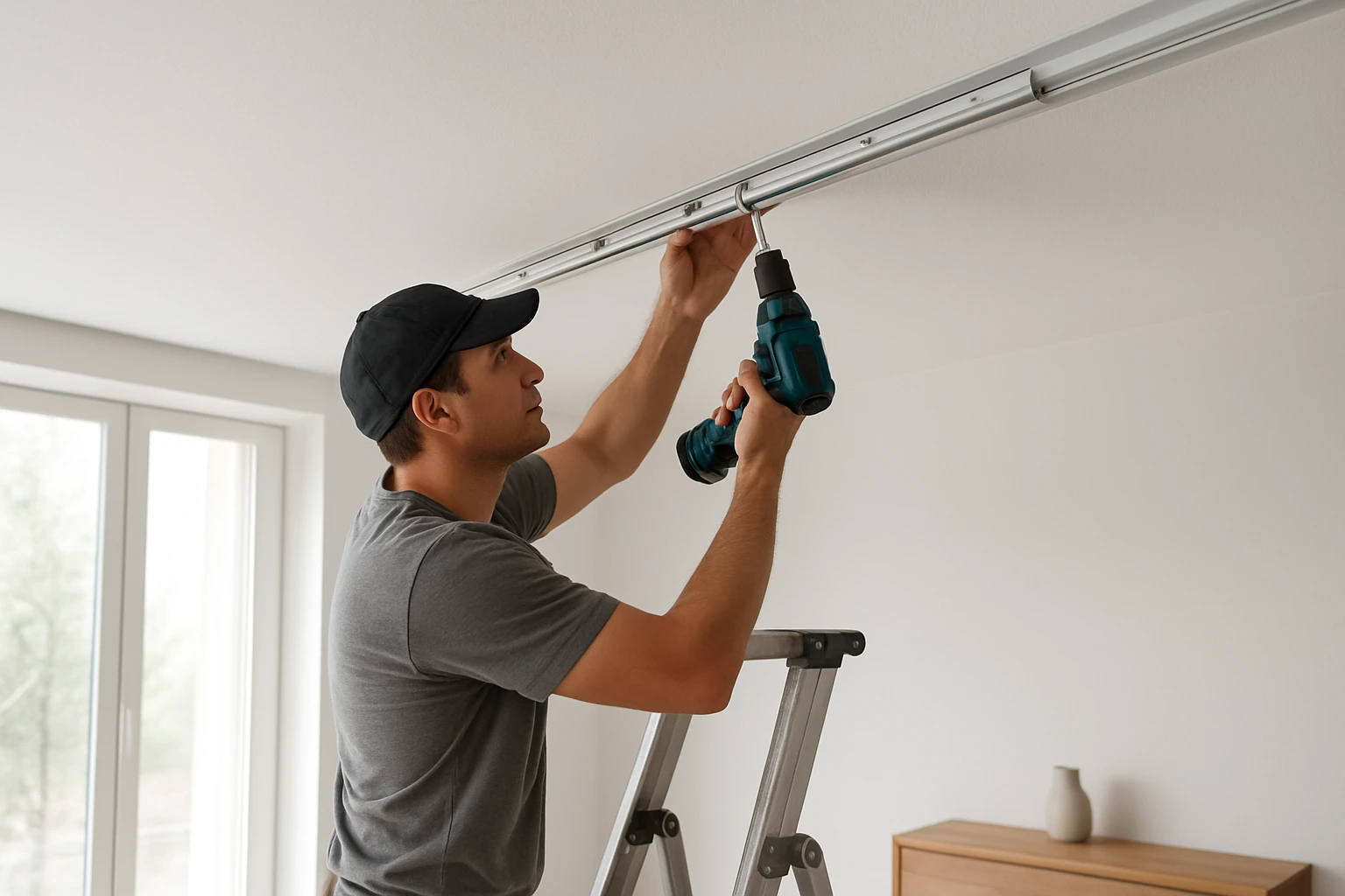 Recessed curtain pelmet installation