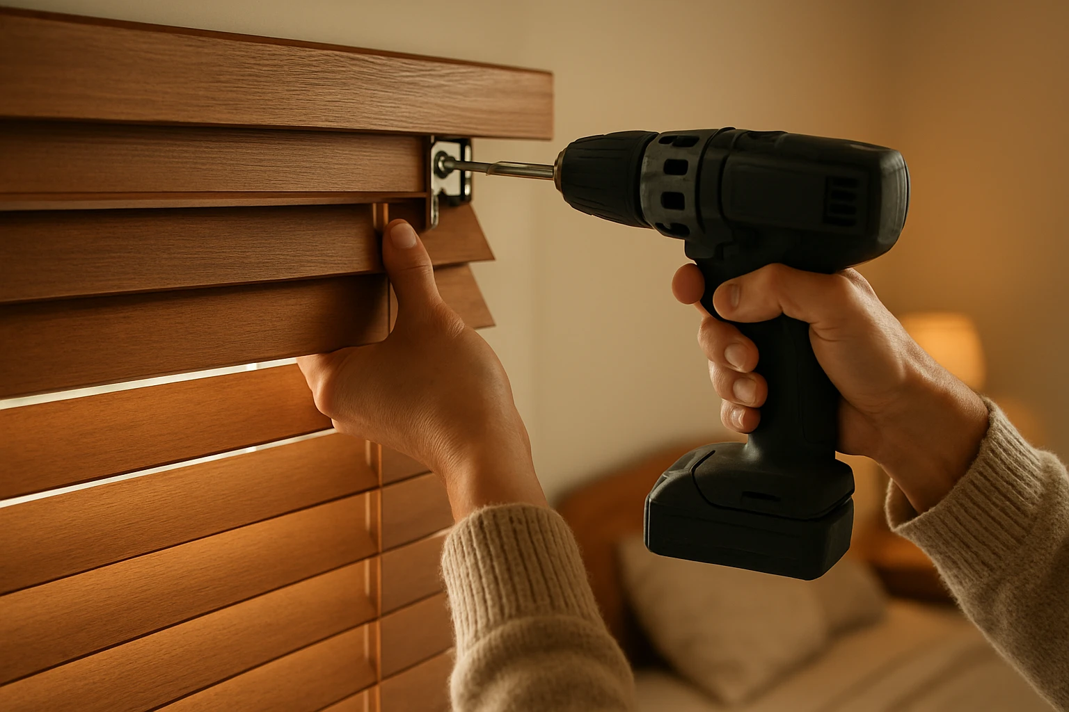 Removing wooden blinds from window
