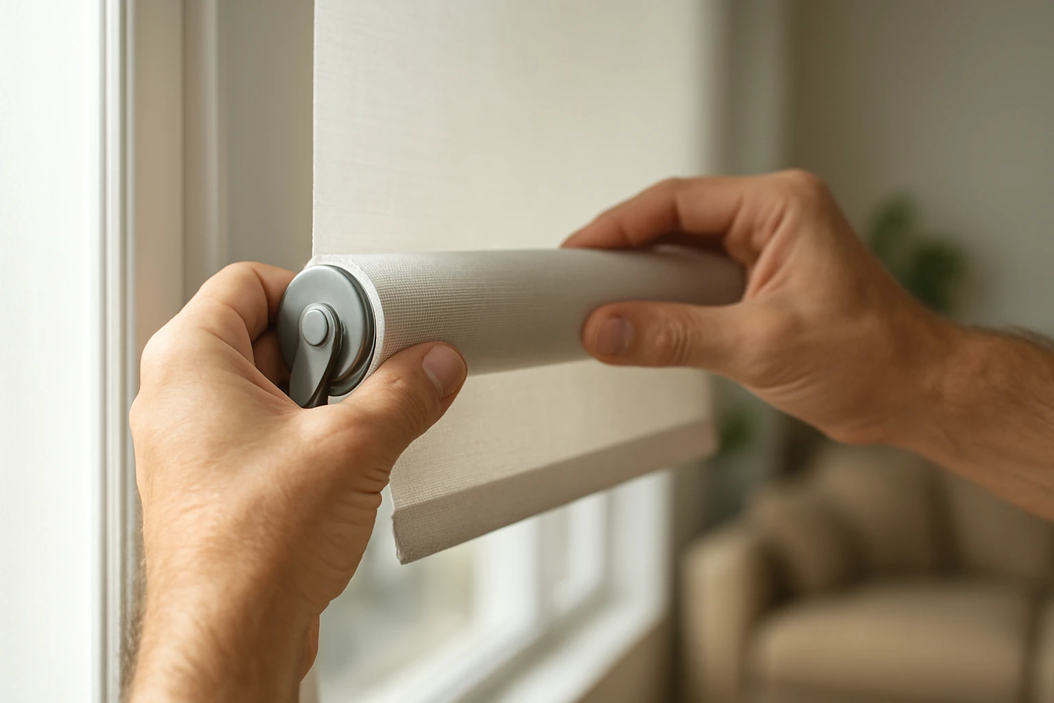 Roller blind spring tension reset