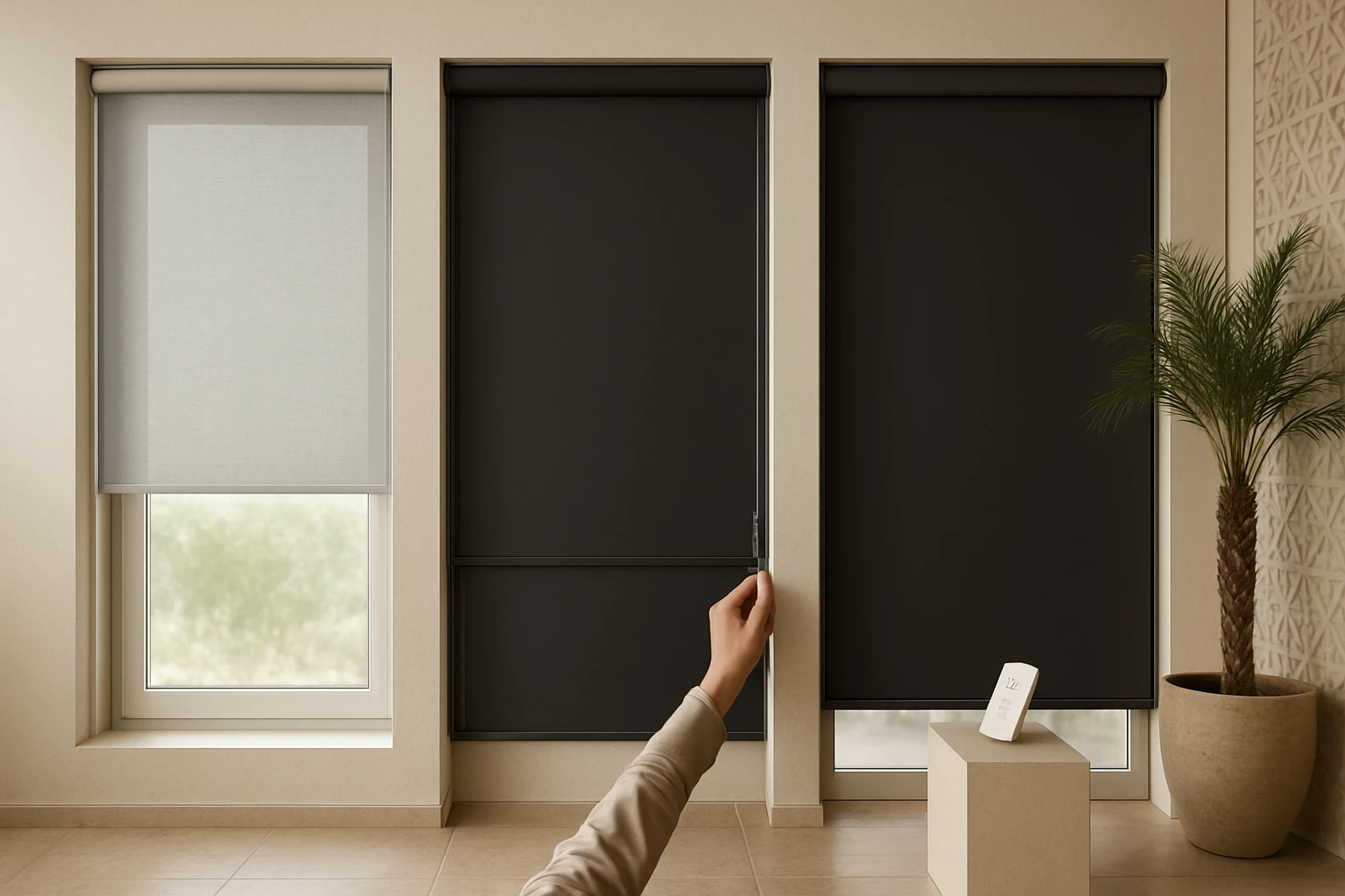 Roller blinds comparison, ready made to motorized