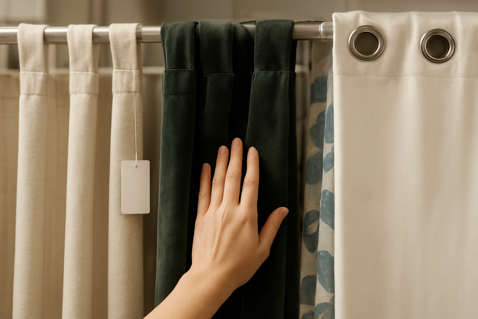 Tab top and grommet curtain panels