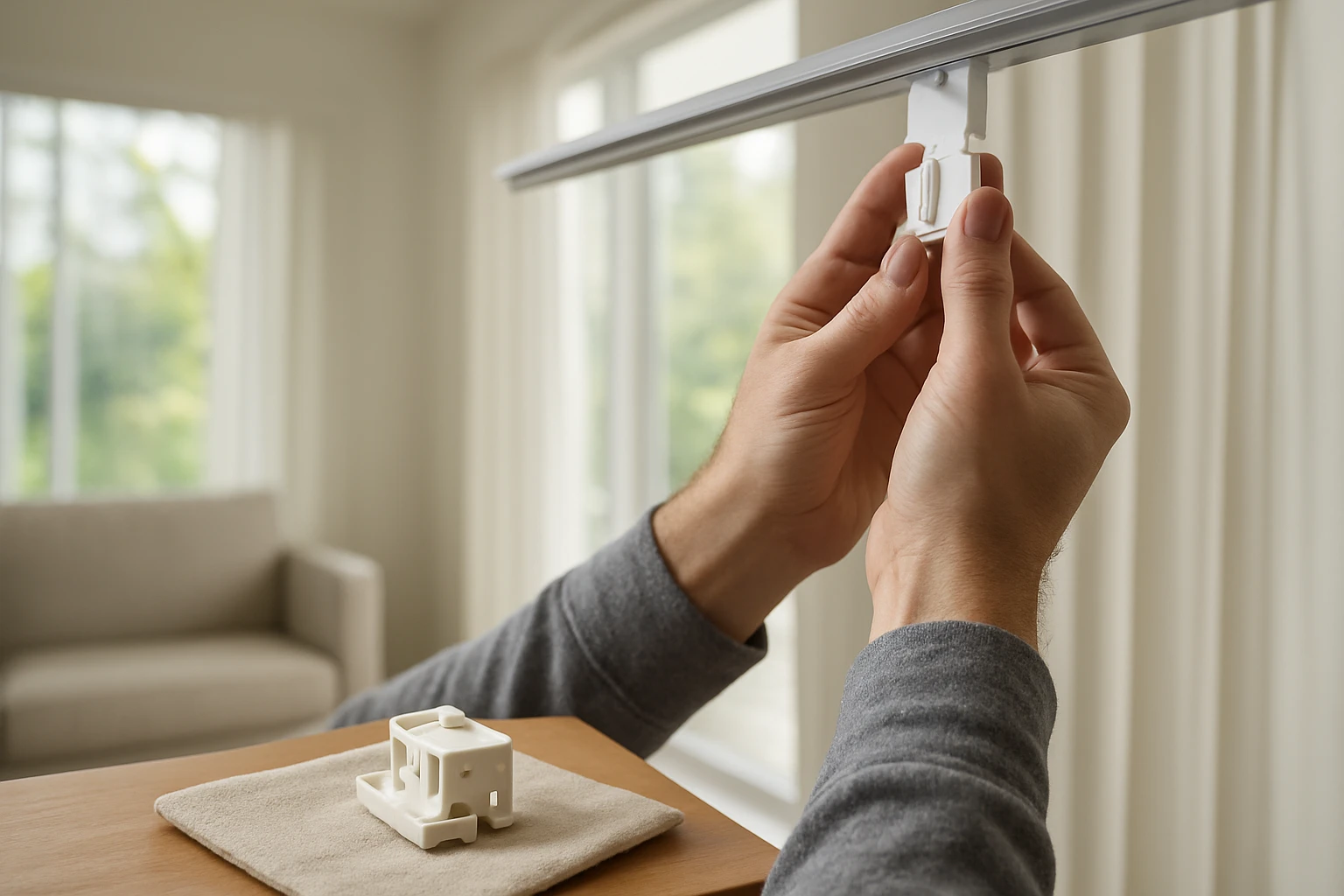 Vertical blinds carriers on track