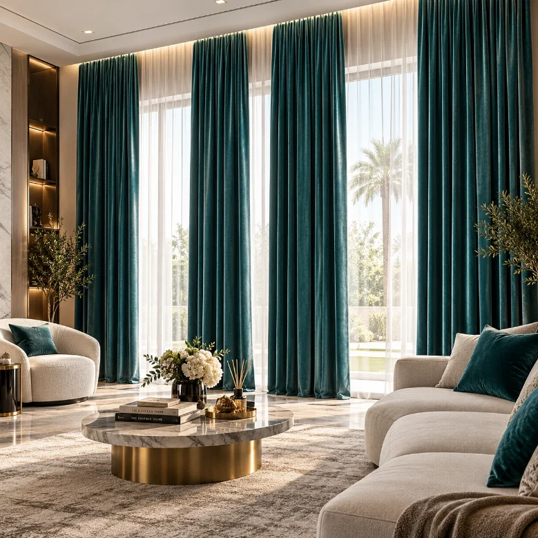 villa velvet curtains Dubai