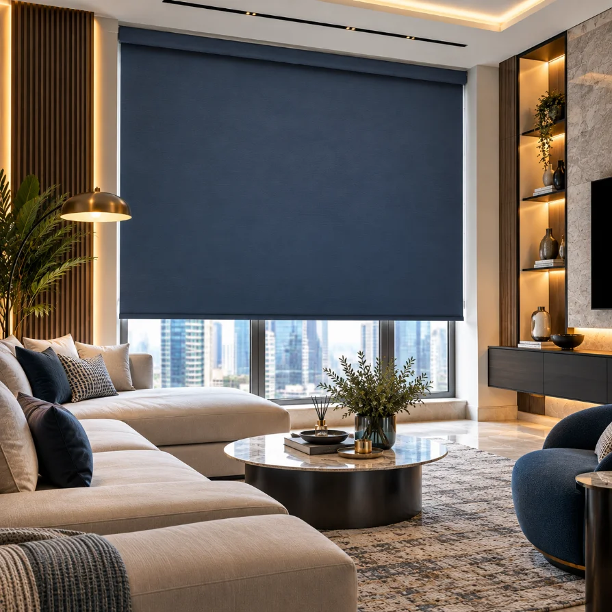 Blackout Roller Blind Installation in Apartment Business Bay