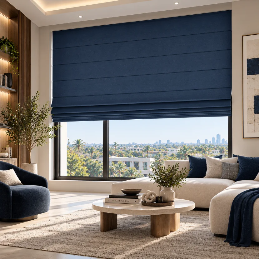 Custom Blackout Roman Blinds Installed at Villa Emirates Hills