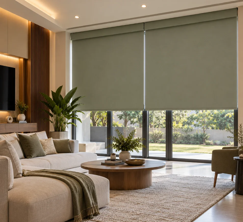 Motorized Blackout Blinds Setup at Villa Palm Jumeirah