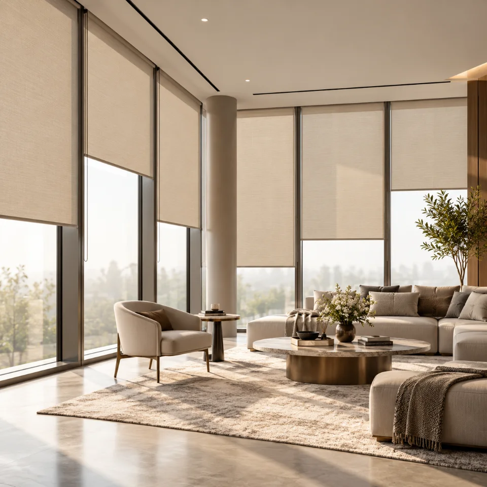 Motorized Roller Blinds in Villa - Palm Jumeirah