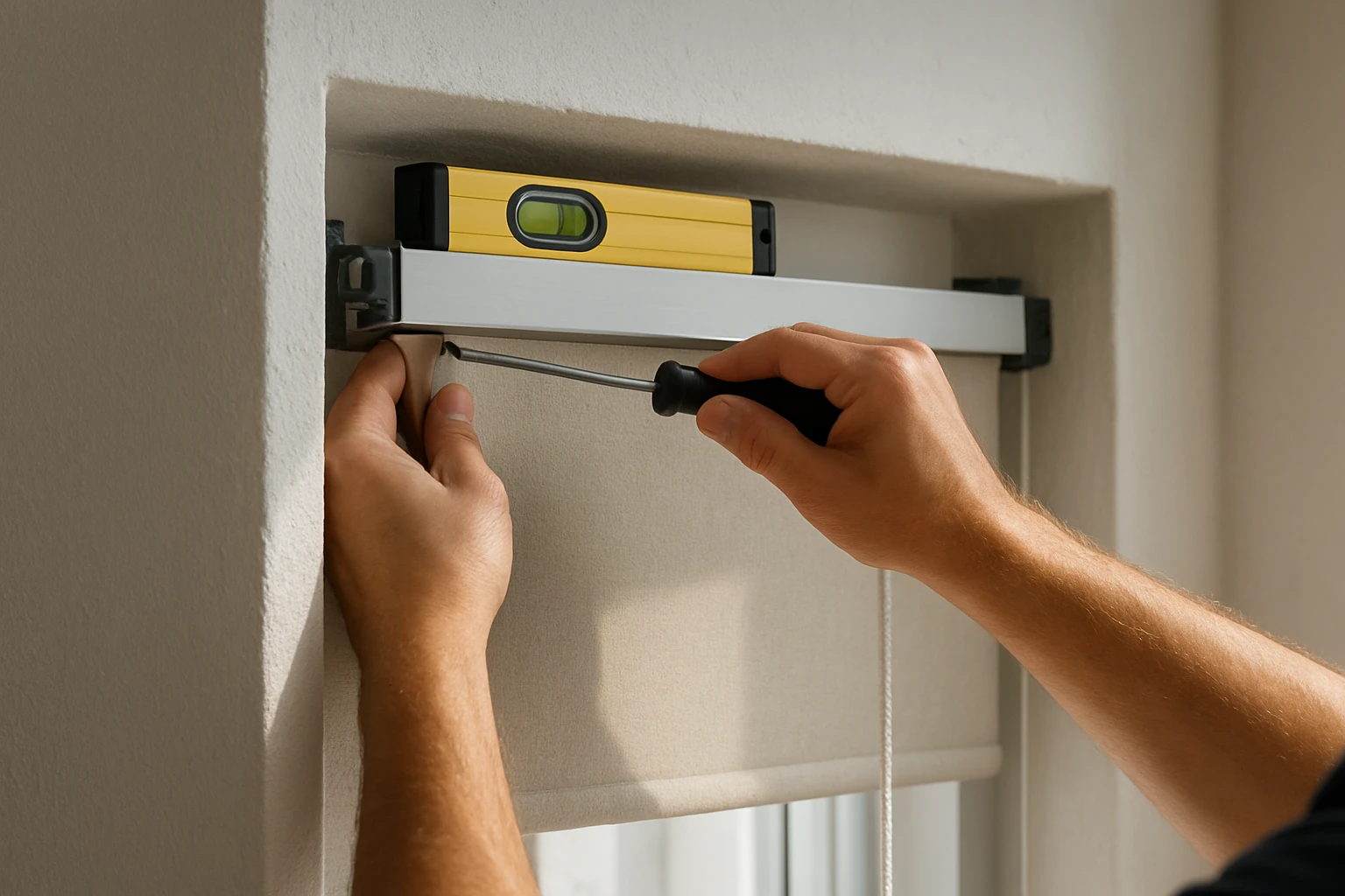 Blind installation in window recess