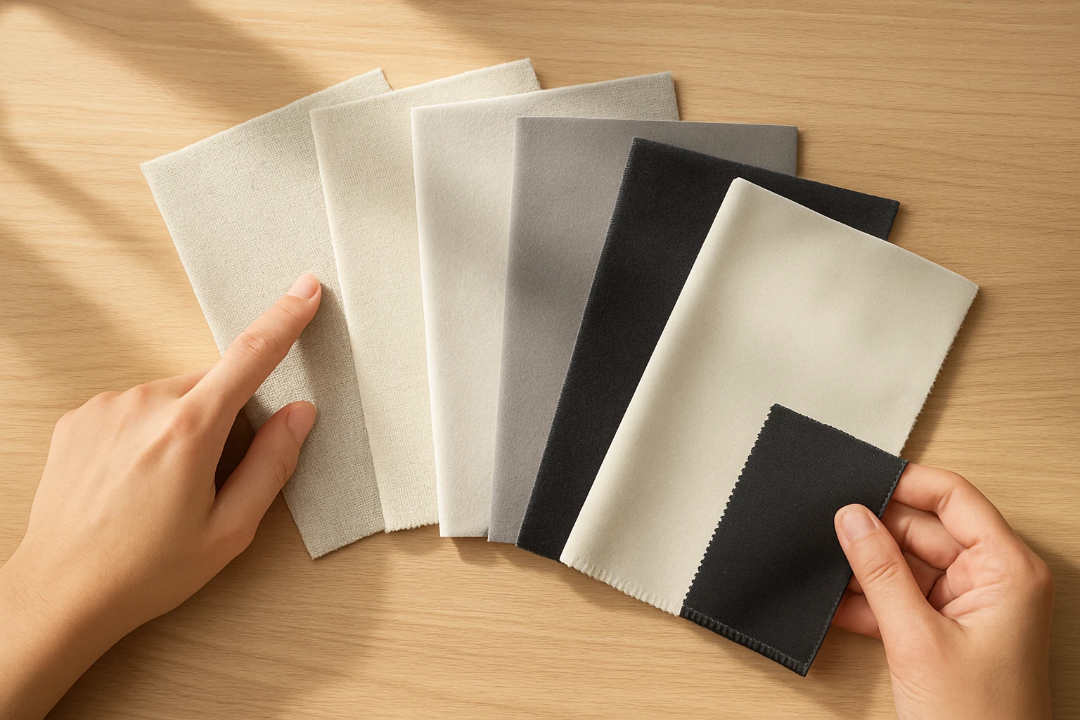 Curtain fabric swatches with lining