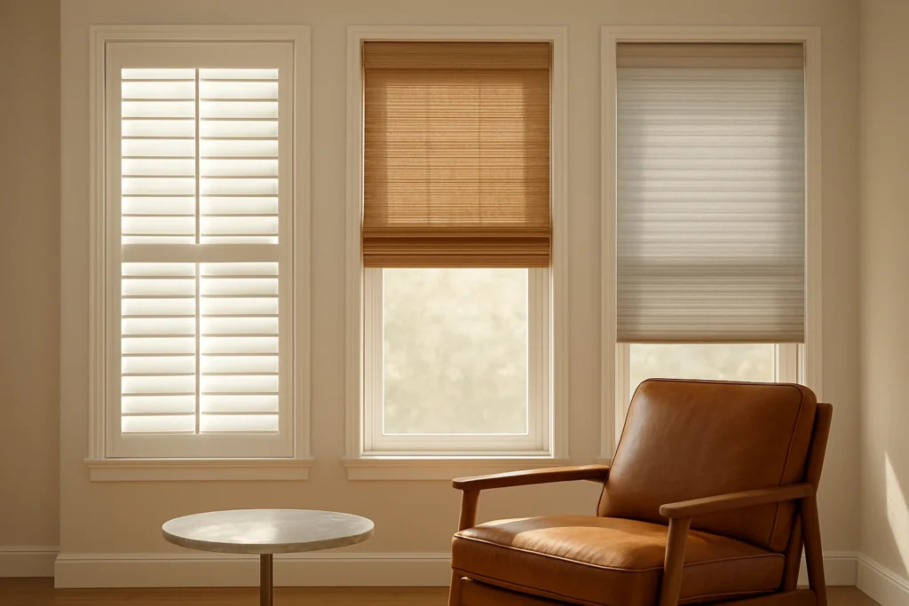 Luxury blinds in modern living room