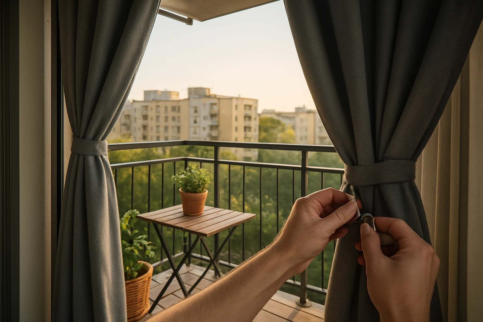 Outdoor curtains for balcony sliding doors