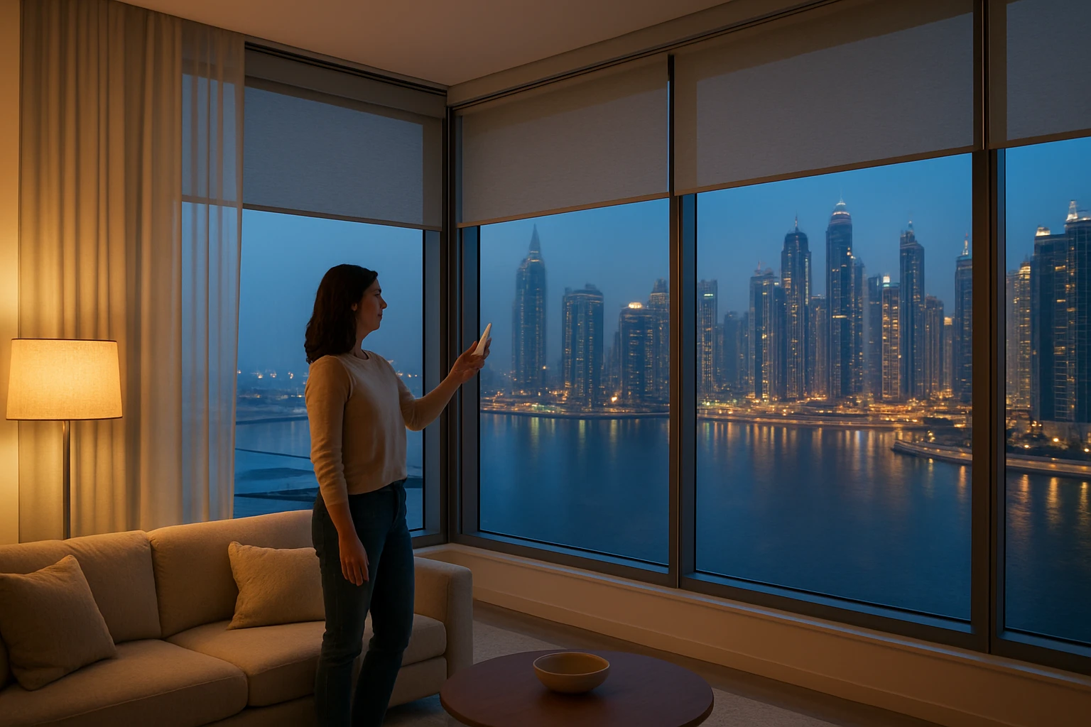 Privacy blinds on Dubai Marina
