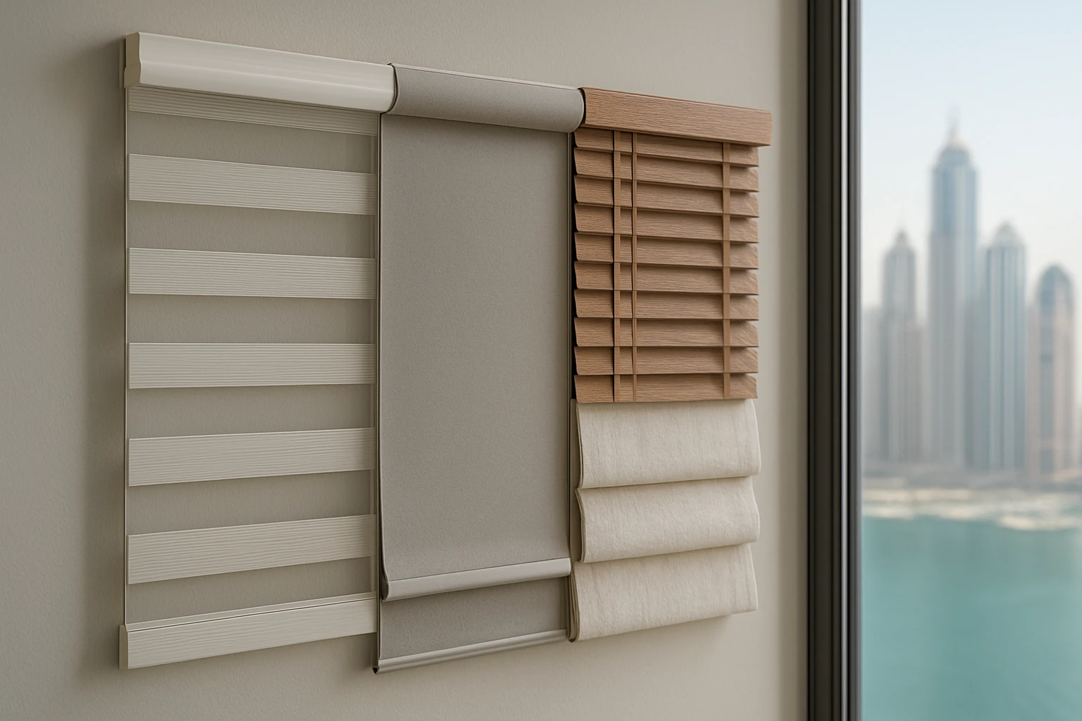 Privacy blinds sample panel display