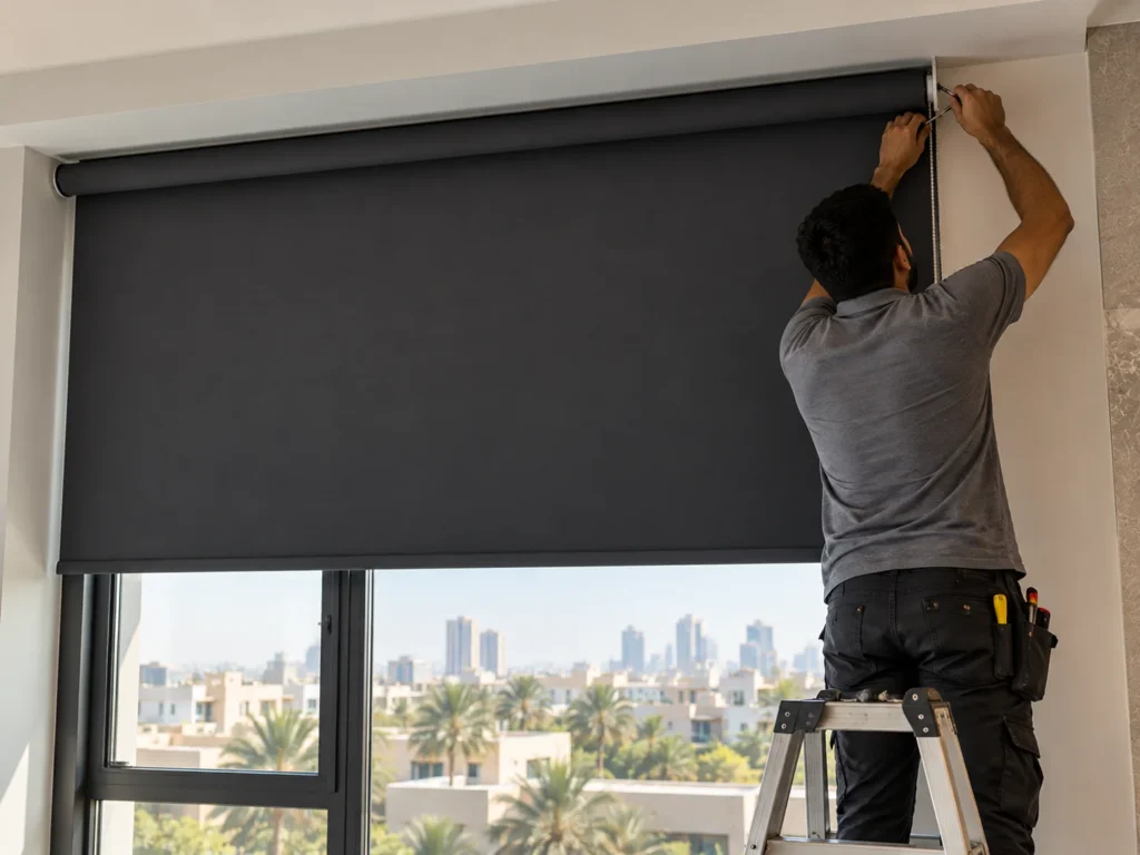 professional blackout blinds installation Dubai