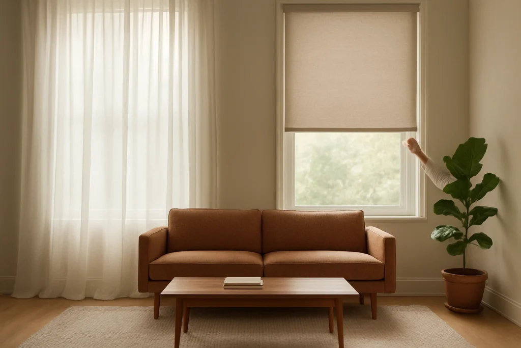 Sheer curtains and blinds comparison